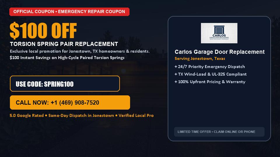 Carlos Garage Door Replacement $100 OFF Dual Torsion Spring Replacement